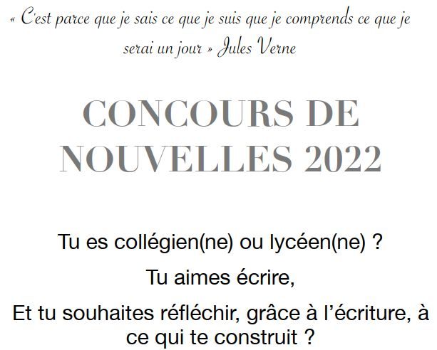 Concours de nouvelles 2022